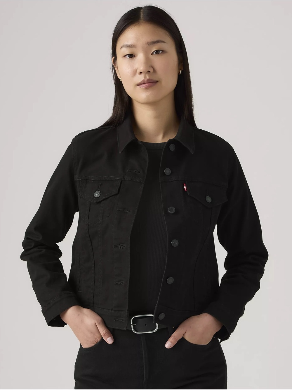 Levi's Original Trucker Jacket Black Denim  Large